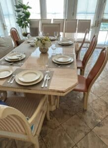 Postmodern-Travertine-Dining-Set-with-Chipped-Edges