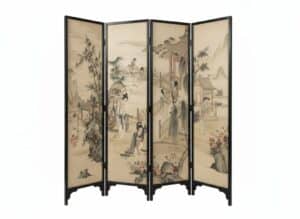 Vintage-Chinese-Four-Panel-Floor-Screen-Hong-Kong-Export-s-third-image