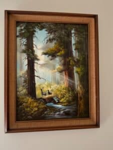 Vintage-Forest-Landscape-Oil-Painting-with-Deer