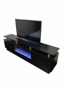 Modern-Black-Electric-Fireplace-TV-Media-Console-with-Tiered-Top-Shelf