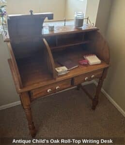 Antique-Childs-Oak-Roll-Top-Writing-Desk-second-image