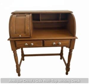 Antique-Childs-Oak-Roll-Top-Writing-Desk-third-image