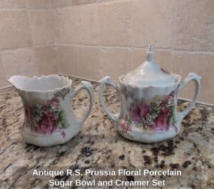 Antique-R.S.-Prussia-Floral-Porcelain-Sugar-Bowl-and-Creamer-Set