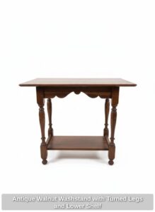 Antique-Walnut-Washstand-with-Turned-Legs-and-Lower-Shelf