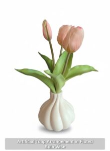 Artificial-Tulip-Arrangement-in-Fluted-Bulb-Vase