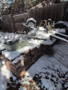 Assorted-Garden-Cages-and-bricks
