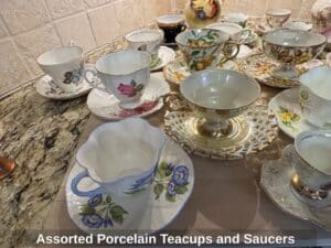 Assorted-Porcelain-Teacups-and-Saucers