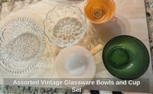 Assorted-Vintage-Glassware-Bowls-and-Cup-Set
