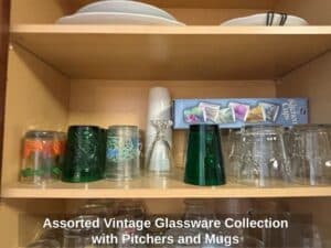 Assorted-Vintage-Glassware-Collection-with-Pitchers-and-Mugs