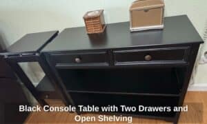 Black-Console-Table-with-Two-Drawers-and-Open-Shelving-third-image