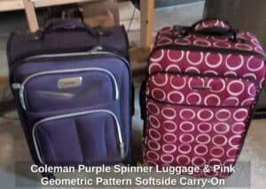 Coleman-Purple-Spinner-Luggage-Pink-Geometric-Pattern-Softside-Carry-On-Luggage