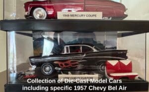 Collection-of-Die-Cast-Model-Cars-including-specific-Chevy-Bel-Air-variants