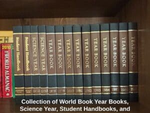 Collection-of-World-Book-Year-Books-Science-Year-Student-Handbooks-and-World-Almanac
