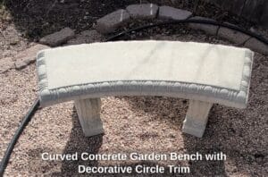 Curved-Concrete-Garden-Bench-with-Decorative-Circle-Trim