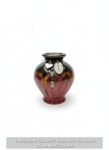 Decorative-Ceramic-Vase-with-Gradient-Glaze-and-Charms