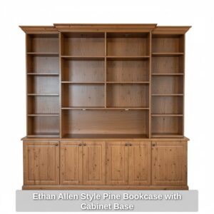 Ethan-Allen-Style-Pine-Bookcase-with-Cabinet-Base-second-image