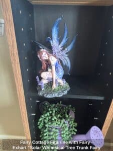 Fairy-Cottage-Figurine-with-Fairy-Exhart-Solar-Whimsical-Tree-Trunk-Fairy-Cottage-Garden-Statue-second-image