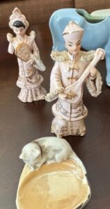 Figurines-of-Asian-Women-Cow-Planter-and-Cat-Dish-second-image