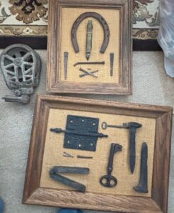 Framed-Antique-Blacksmith-and-Carpenter-Hardware-Assemblages
