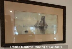 Framed-Maritime-Painting-of-Sailboats