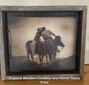 Framed-Western-Cowboy-and-Horse-Sepia-Print