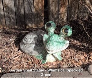 Garden-Snail-Statue-Whimsical-Speckled-Green