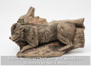 Native-American-Chief-with-Wolf-Headdress-Sculpture-by-Neil-J.-Rose-second-image