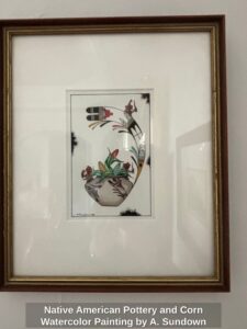 Native-American-Pottery-and-Corn-Watercolor-Painting-by-A.-Sundown