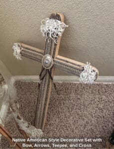 Native-American-Style-Decorative-Set-with-Bow-Arrows-Teepee-and-Cross-fourth-image