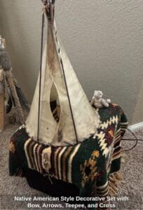 Native-American-Style-Decorative-Set-with-Bow-Arrows-Teepee-and-Cross-second-image
