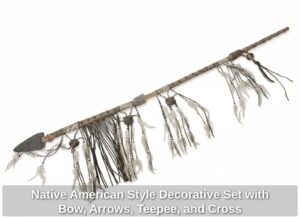 Native-American-Style-Decorative-Set-with-Bow-Arrows-Teepee-and-Cross-sixth-image