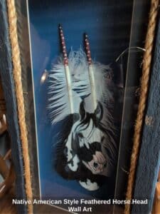Native-American-Style-Feathered-Horse-Head-Wall-Art-second-image