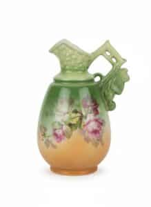Pair-of-Royal-Bonn-Ceramic-Pitchers-with-Floral-Motif-third-image
