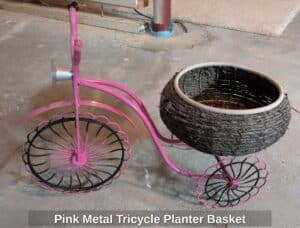 Pink-Metal-Tricycle-Planter-Basket