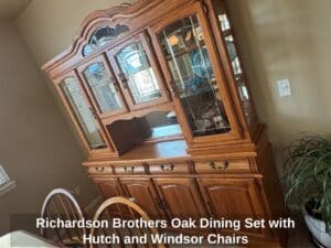 Richardson-Brothers-Oak-Dining-Set-with-Hutch-and-Windsor-Chairs-second-image