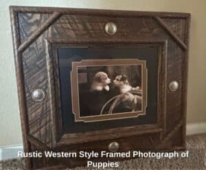 Rustic-Western-Style-Framed-Photograph-of-Puppies