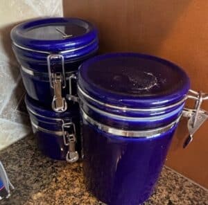 Set-of-Cobalt-Blue-Ceramic-Canisters-with-Hinged-Lids