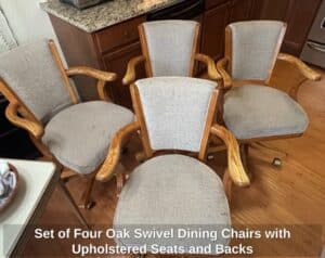 Set-of-Four-Oak-Swivel-Dining-Chairs-with-Upholstered-Seats-and-Backs
