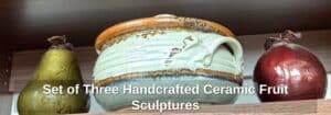 Set-of-Three-Handcrafted-Ceramic-Fruit-Sculptures