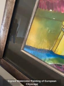 Signed-Watercolor-Painting-of-European-Cityscape-second-image