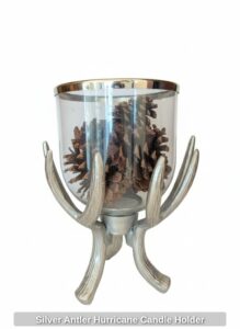 Silver-Antler-Hurricane-Candle-Holder