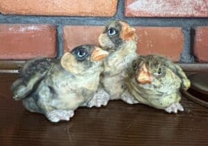 Three-Ceramic-Baby-Birds-Figurine