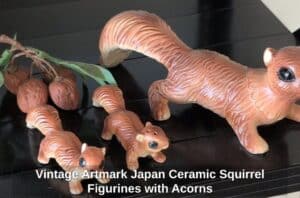Vintage-Artmark-Japan-Ceramic-Squirrel-Figurines-with-Acorns