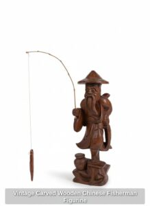 Vintage-Carved-Wooden-Chinese-Fisherman-Figurine