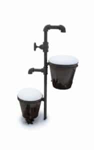 Vintage-Cast-Iron-Outdoor-Faucet-with-Planter-Buckets