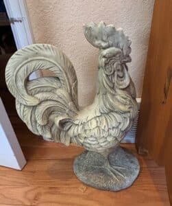 Vintage-Cast-Stone-Rooster-Garden-Statue