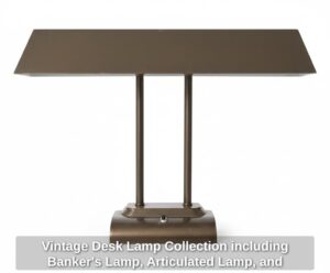 Vintage-Desk-Lamp-Collection-including-Bankers-Lamp-Articulated-Lamp-and-Gooseneck-Lamp-fourth-image