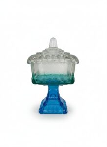 Vintage-L.E.-Smith-Moon-and-Stars-Blue-Candy-Dish-with-Lid