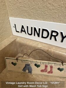 Vintage-Laundry-Room-Decor-Lot-IVORY-Girl-with-Wash-Tub-Sign