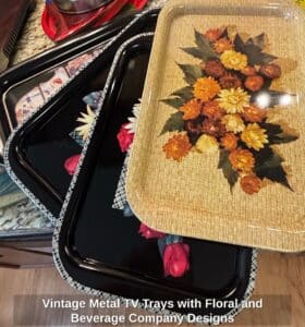 Vintage-Metal-TV-Trays-with-Floral-and-Beverage-Company-Designs